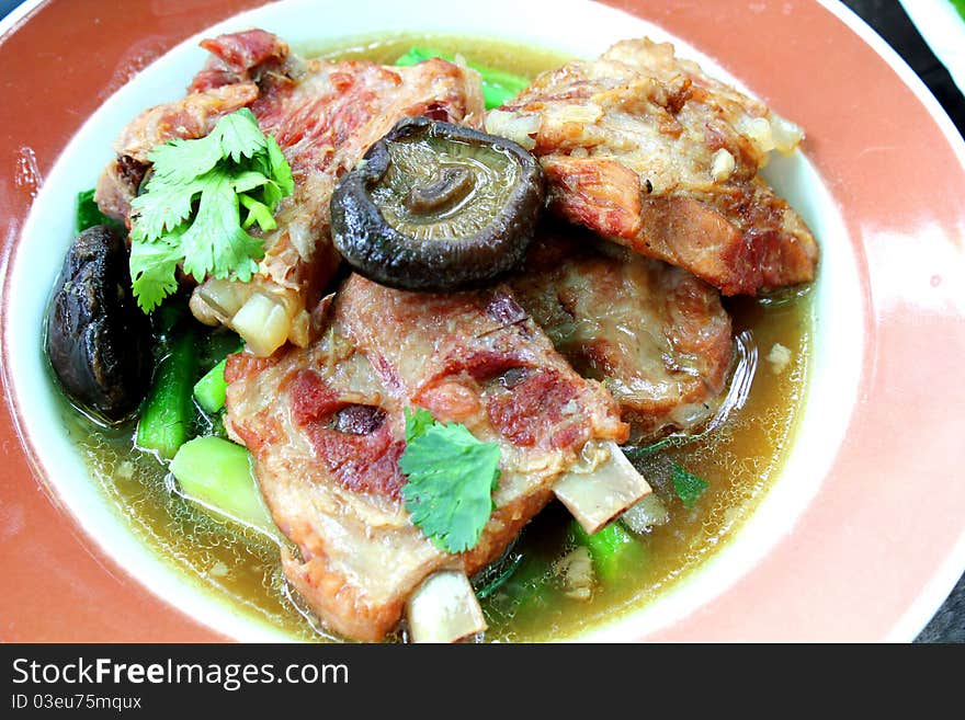 Steamed pork looks good and delicious