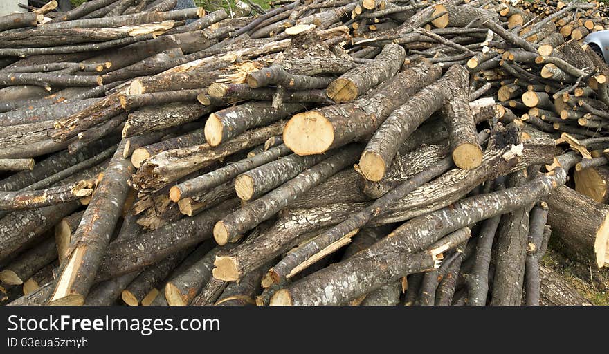 Detail of pile of wood