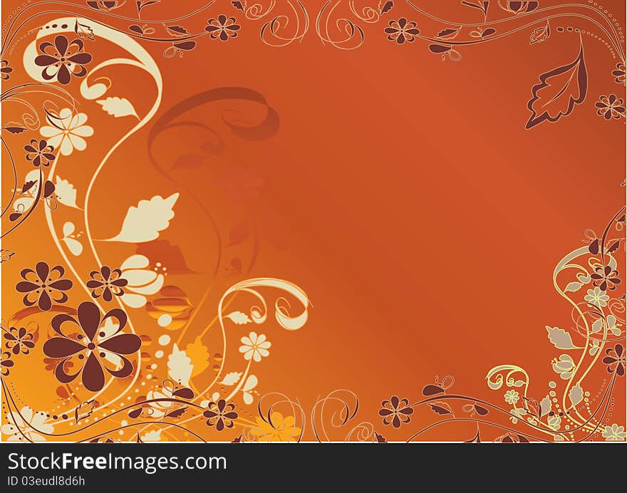 Orange,decorative flowers design