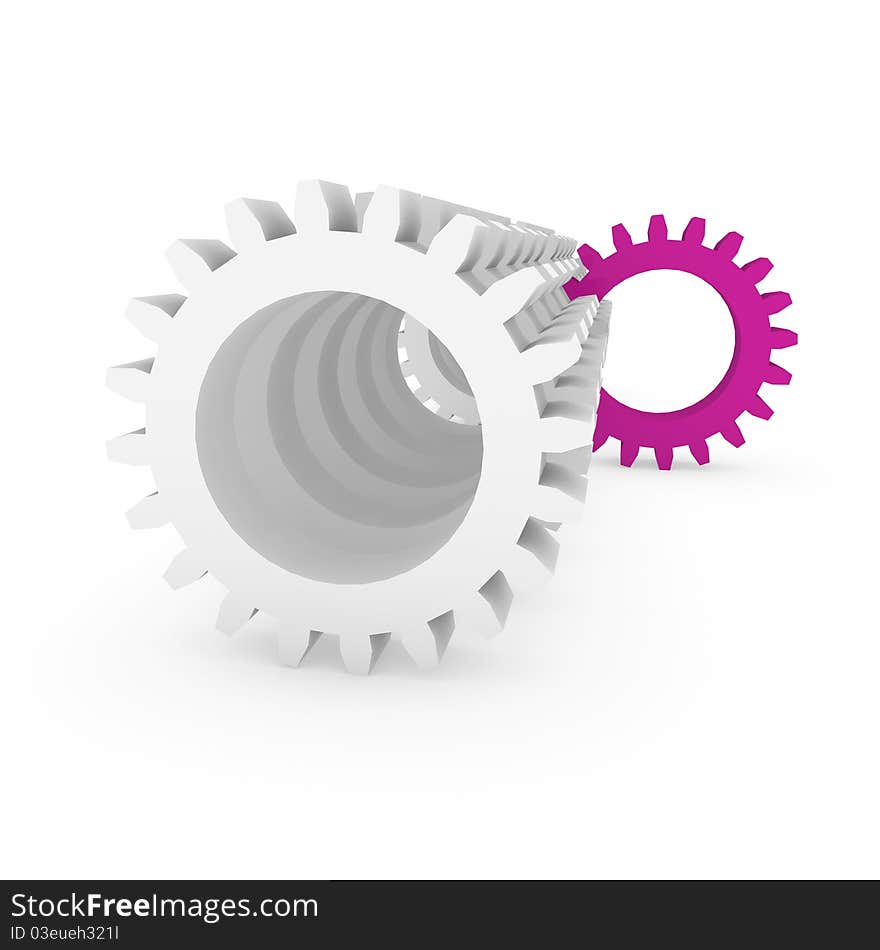 3d gear purple pink machine business technology engine