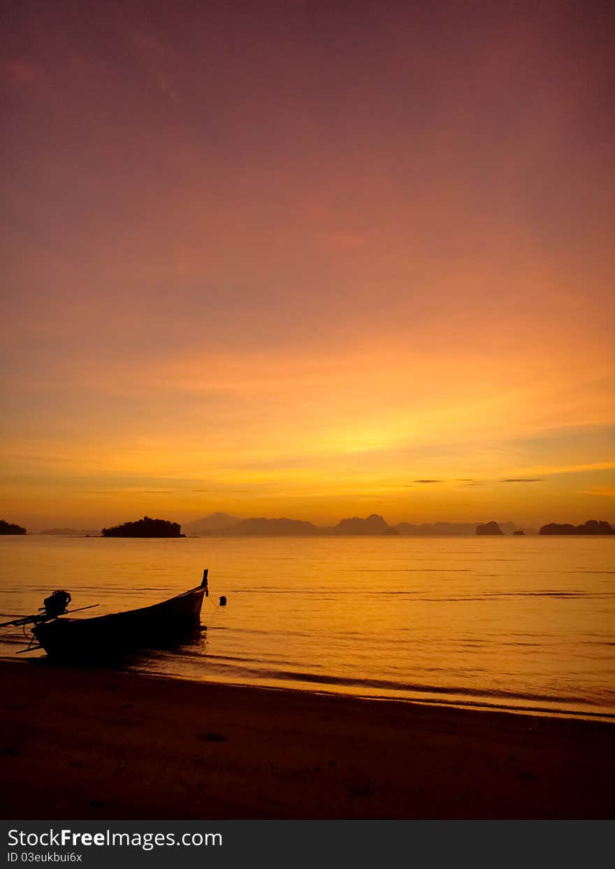 The evening sky with the sea. The evening sky with the sea