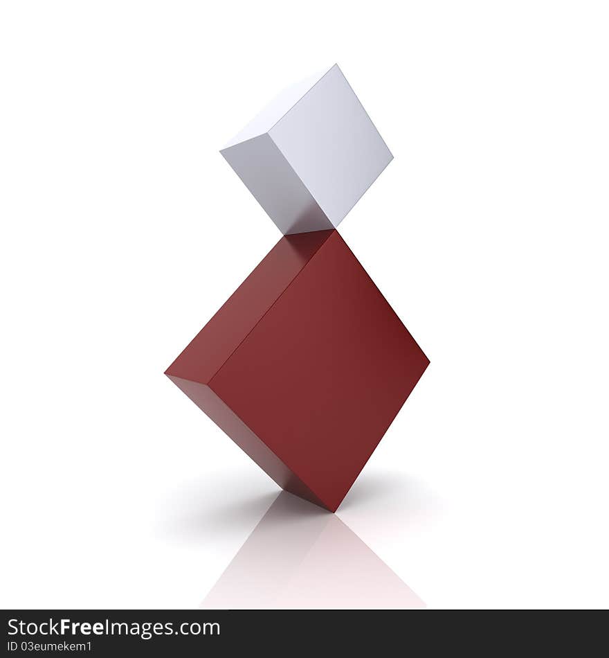 Illustration of two rhombs in concept of balance (red collection). Illustration of two rhombs in concept of balance (red collection)