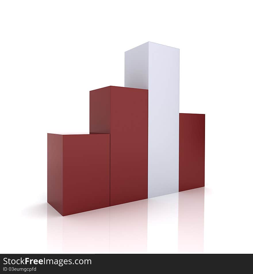 Illustration of chart with red and silver bars (red collection). Illustration of chart with red and silver bars (red collection)