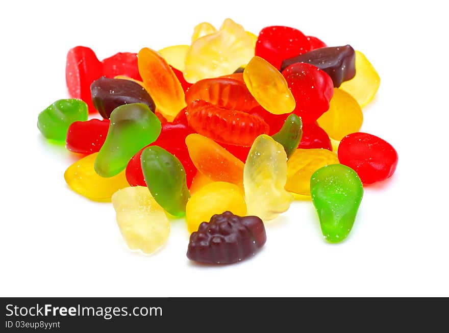 Colorful candy isolated on white background.