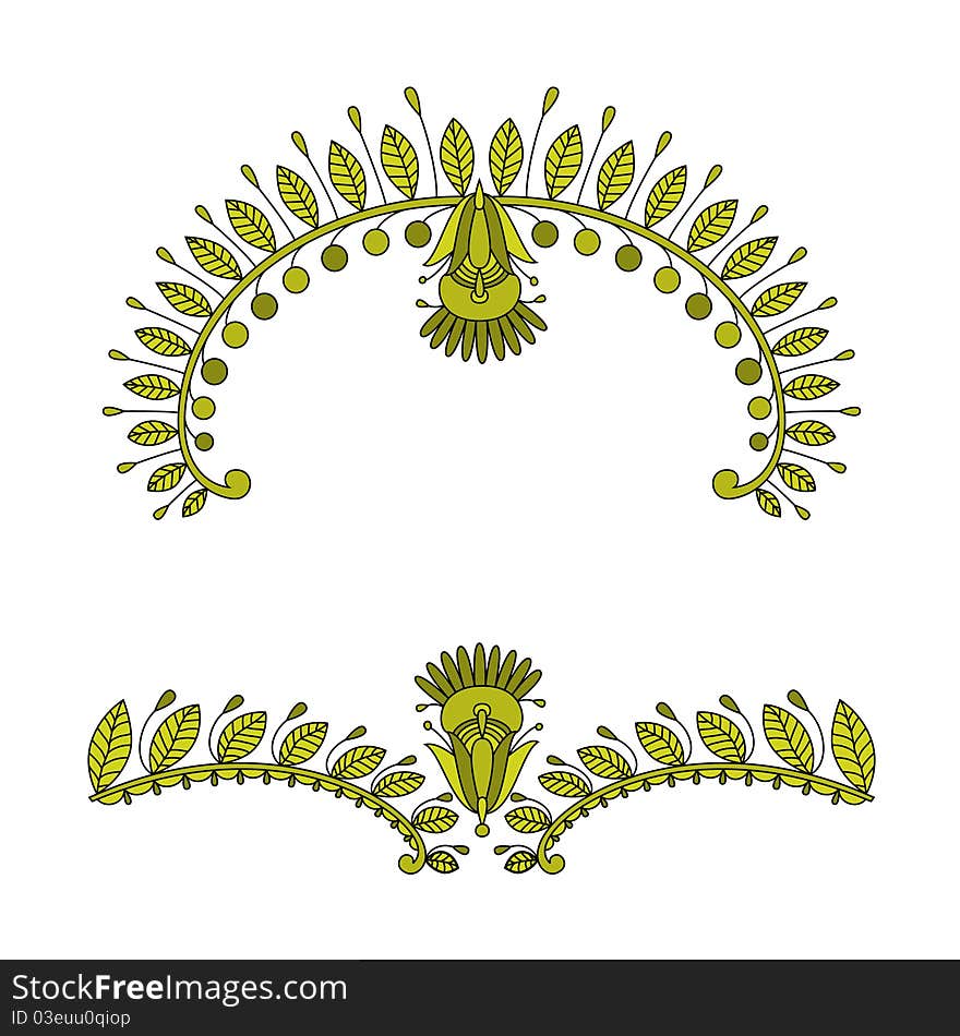 Vector green ornamental pattern for frame. Vector green ornamental pattern for frame.