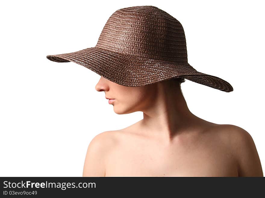 Woman wearing brown straw hat