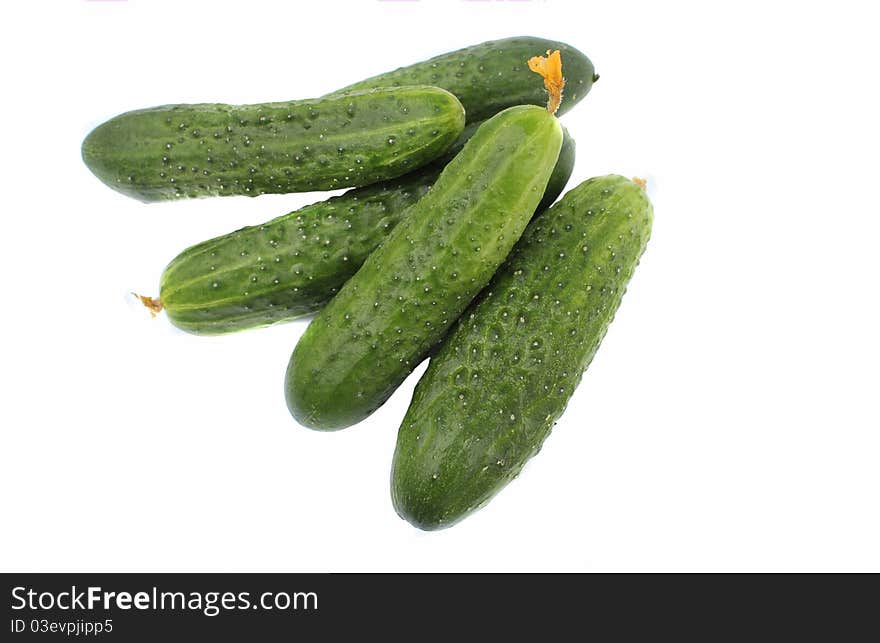 Cucumbers  white background