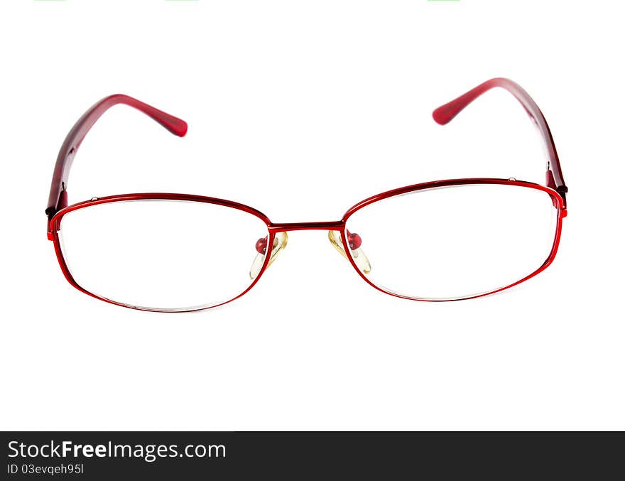 Glasses on a white background