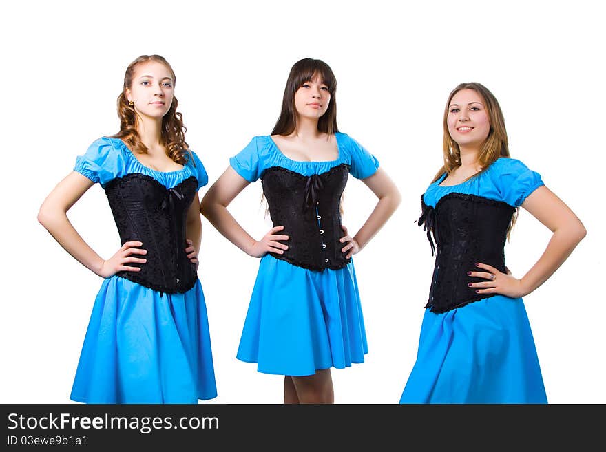 Irish girls in blue dresses. Irish girls in blue dresses