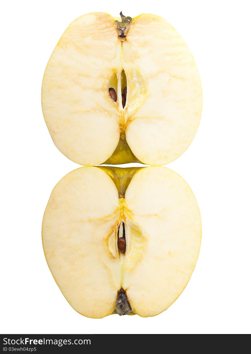 Two halves of an apple