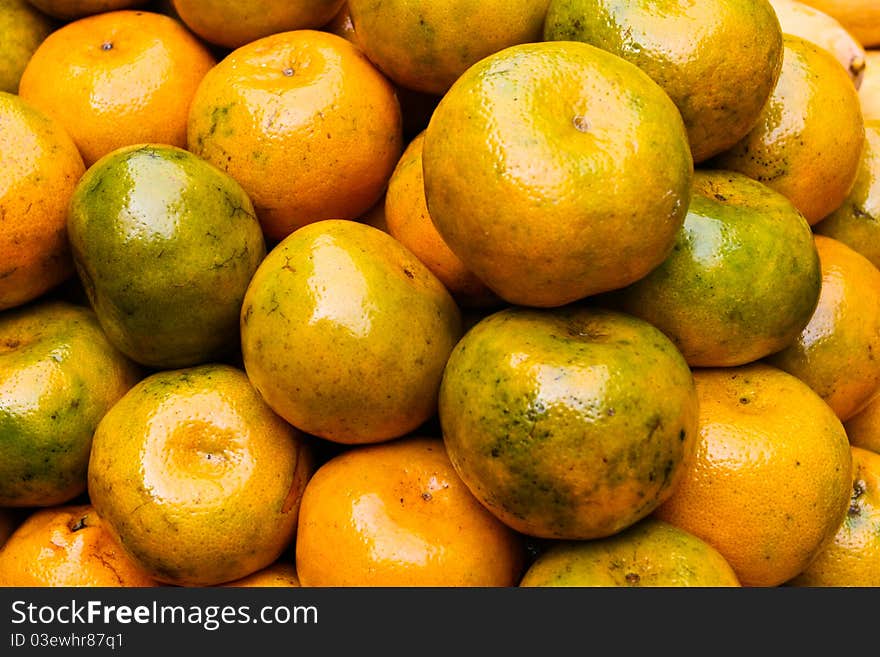 Division of orange fruit in Thailand. Division of orange fruit in Thailand