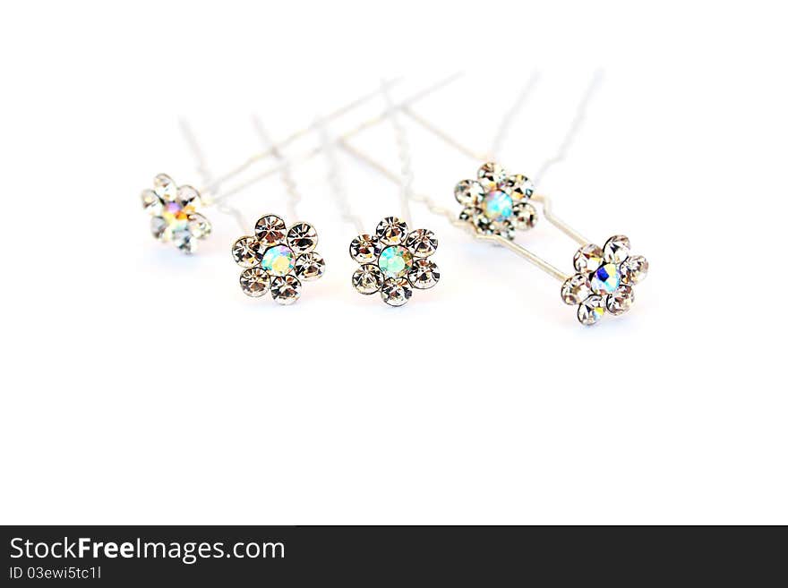 Hair pins isolated on white background.