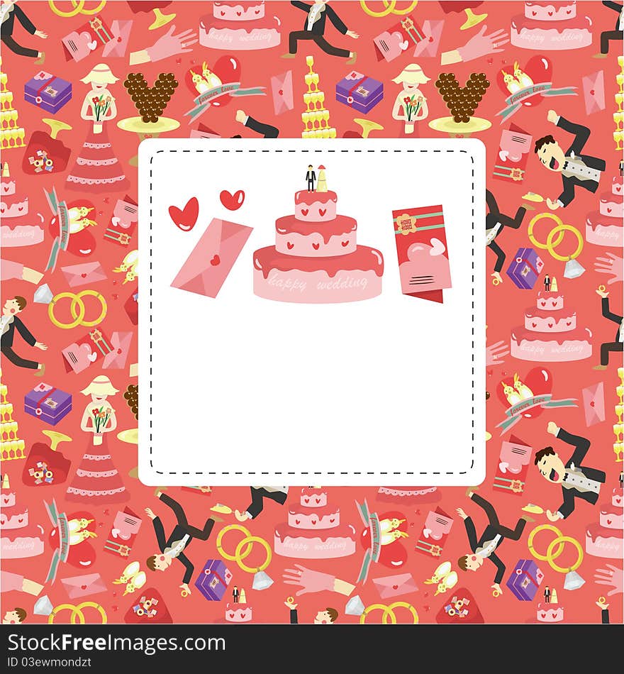 Cartoon wedding card