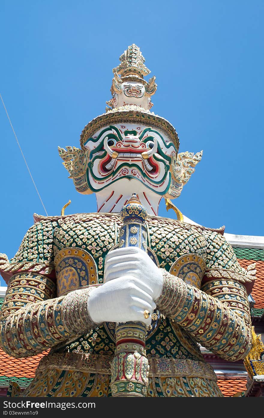 Giant Stand in front of Temple Located in Wat Phra Keaw