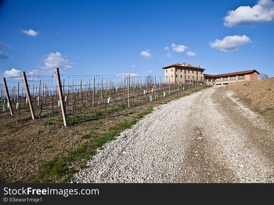 Charming Italian villa in Monferrato area (Piemonte region, north Italy) during spring season. Charming Italian villa in Monferrato area (Piemonte region, north Italy) during spring season