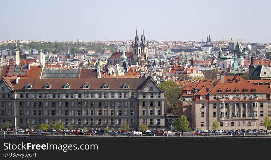 Beautiful views of the city in summer.