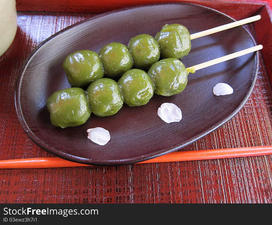 Traditional Japanese Dango Dessert