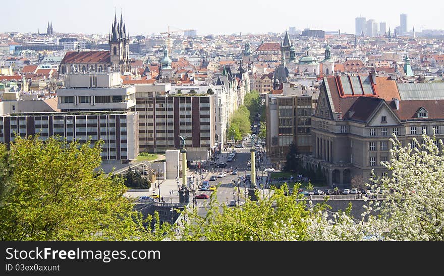 Beautiful views of the city in summer. Prague, Czech Republic.