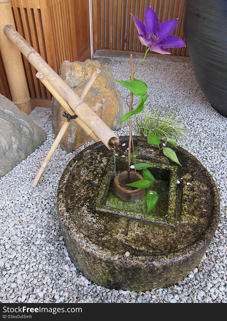 View of a traditional Japanese flower arrangement decoration. View of a traditional Japanese flower arrangement decoration.