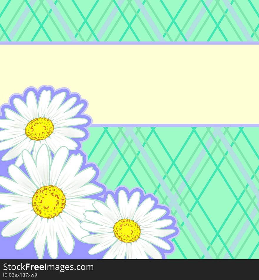 Country Style Background With Daisies