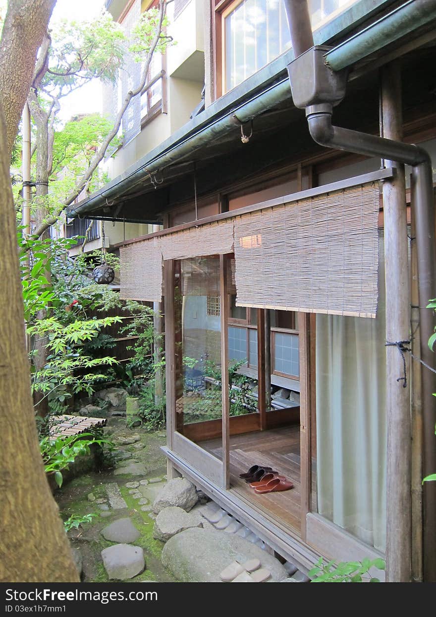 A very traditional Japanese town house in the down town of the ancient Japanese city of Kyoto. A very traditional Japanese town house in the down town of the ancient Japanese city of Kyoto.