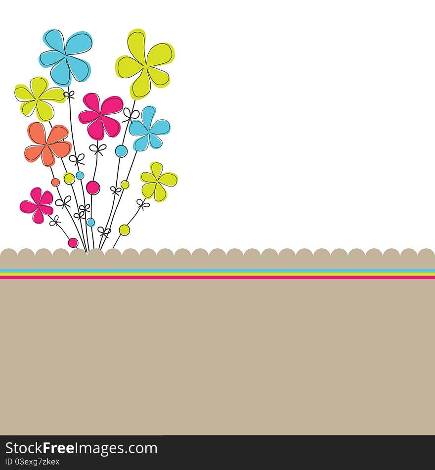 Background with flowers for you. Vector illustration. Background with flowers for you. Vector illustration