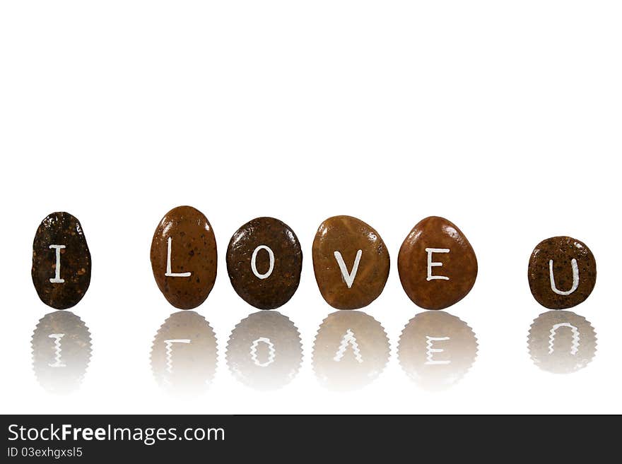 Love Message Isolated on Beautiful Stone. Love Message Isolated on Beautiful Stone