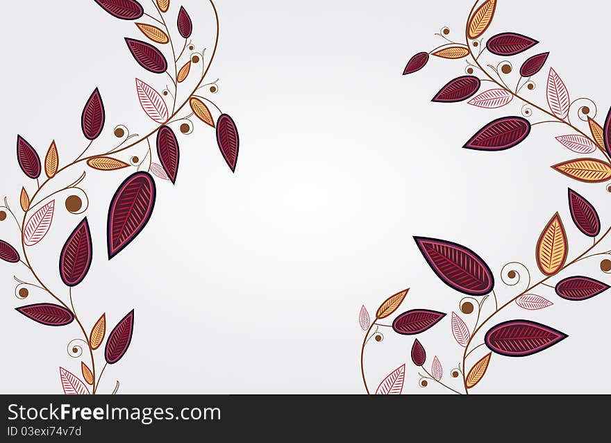 Abstract  illustration with elegance branch with leafs. Abstract  illustration with elegance branch with leafs