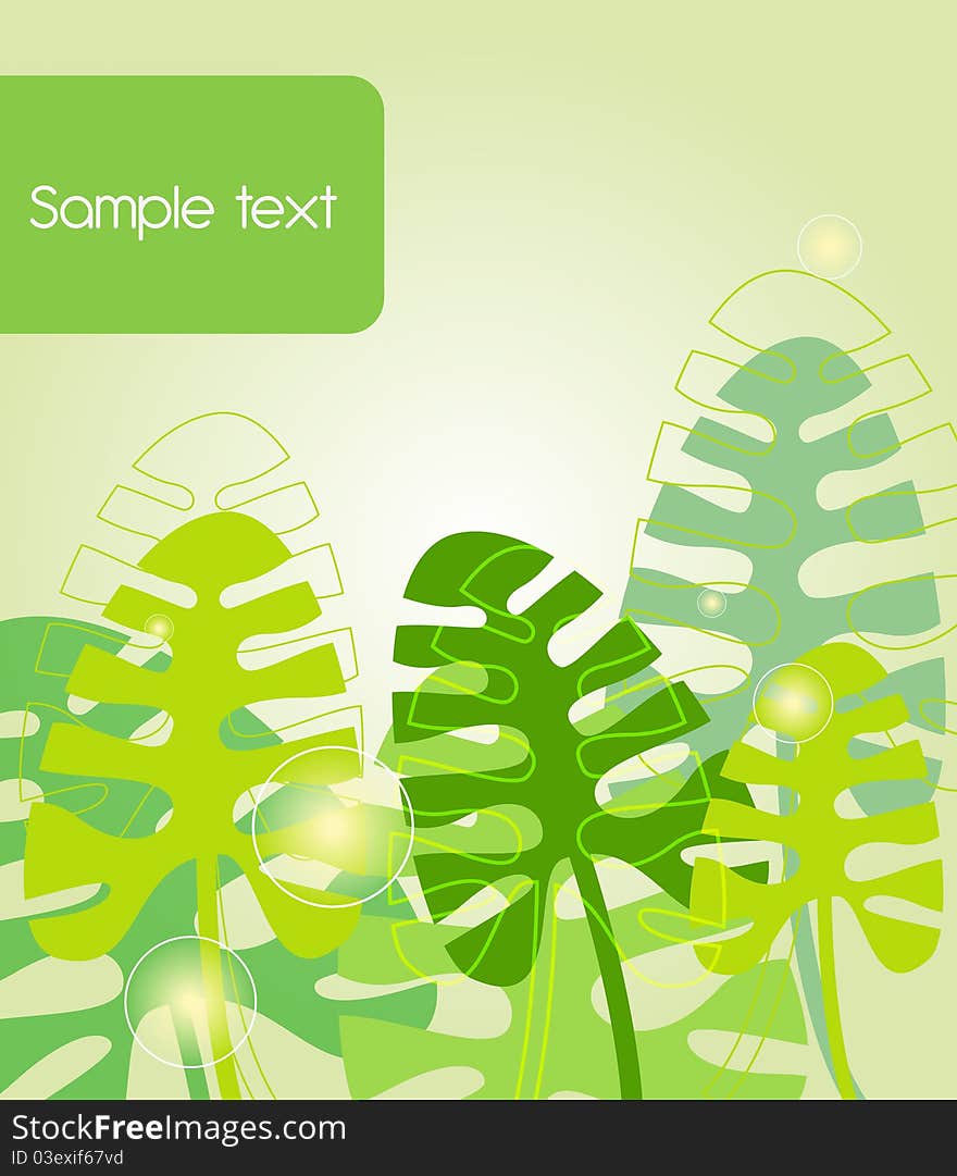 Green background with abstract leafs. Green background with abstract leafs