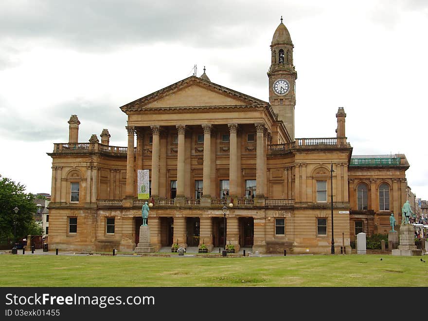 The Victorian town hall in Paisley, Scotland. The Victorian town hall in Paisley, Scotland