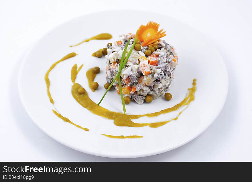 Salad photo on a plate. Salad photo on a plate