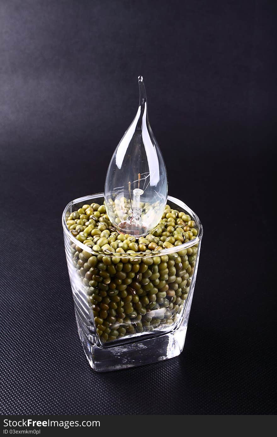 Mung bean  and light bulb