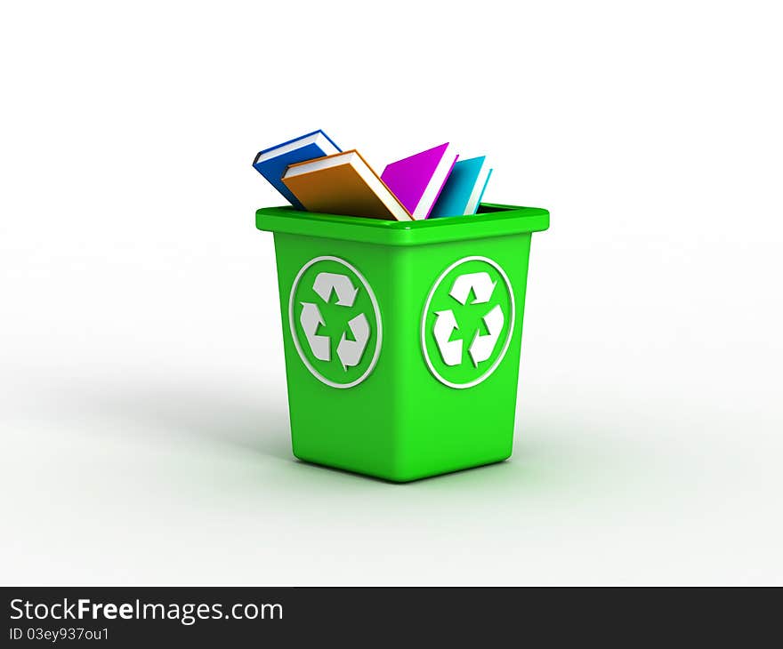 Books on recycle bin