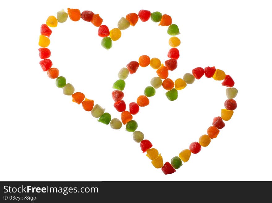 Candies in love shape