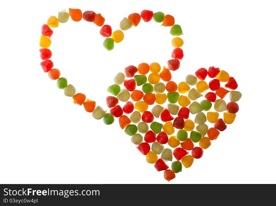 Candies in love shape