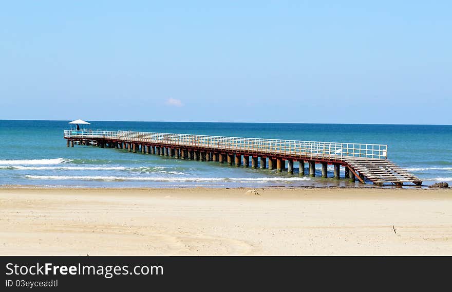 Pier on the seafront a clear summer day