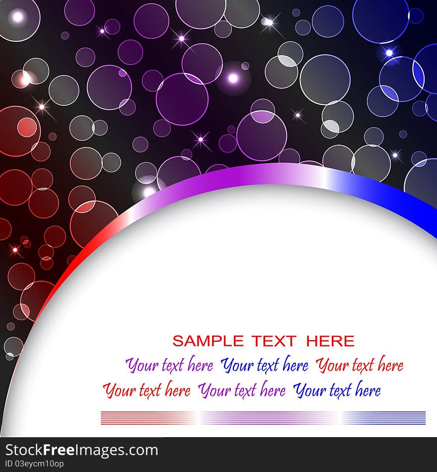 Abstract background with transparent circles and banner. Abstract background with transparent circles and banner.