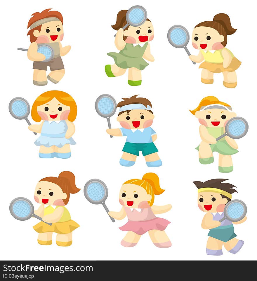 Cartoon Tennis Players Icon