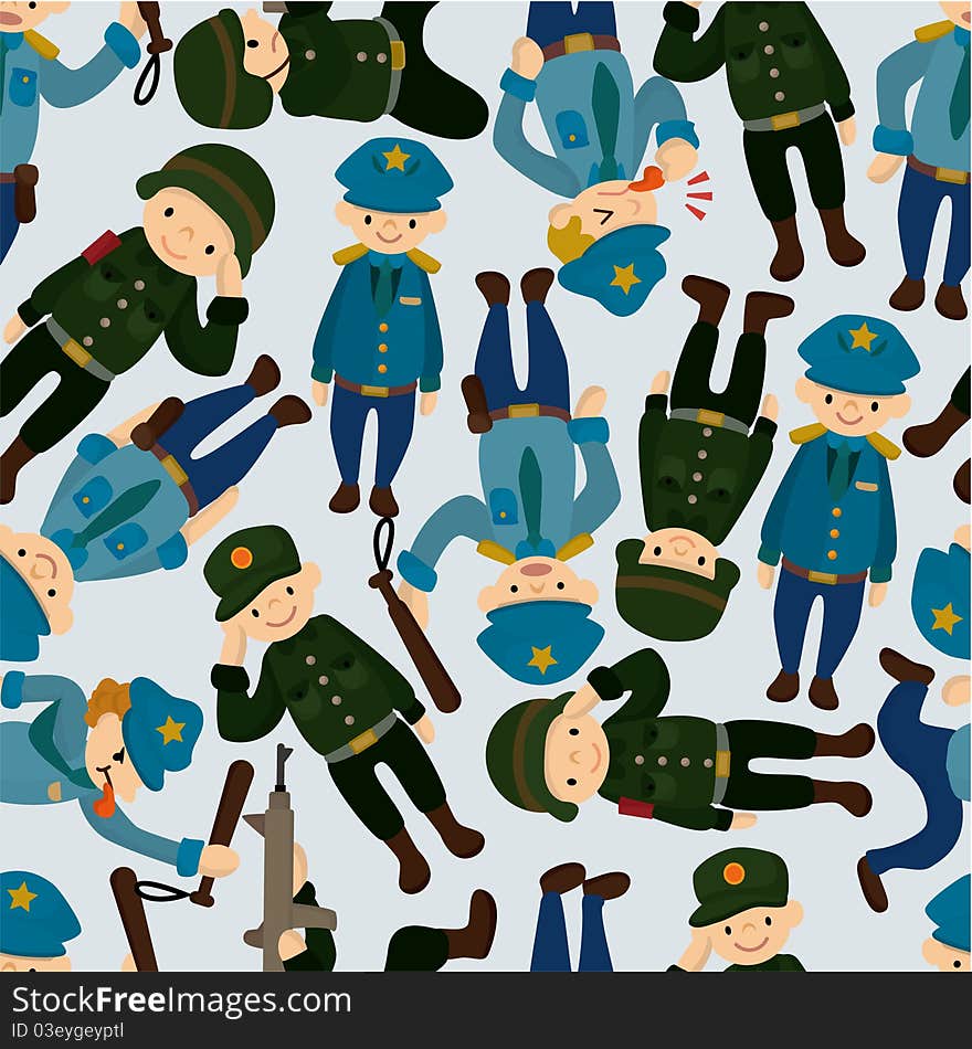 Seamless police and army pattern