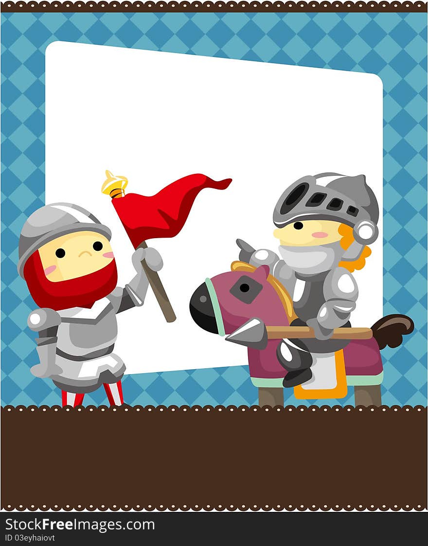 Cartoon knight card , drawing