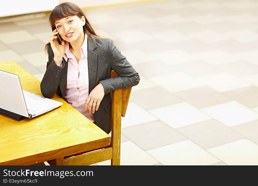 Business woman with laptop