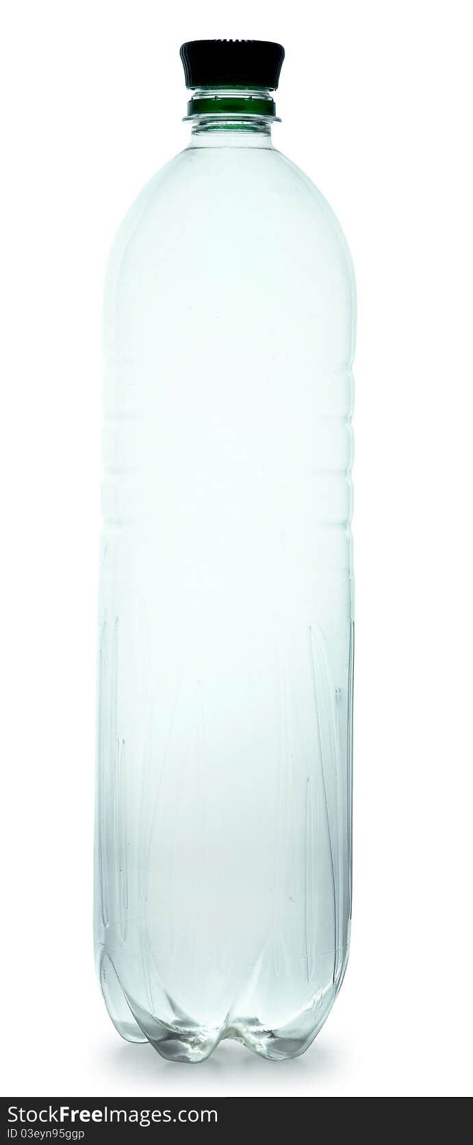 Simple plastic bottle on a white background