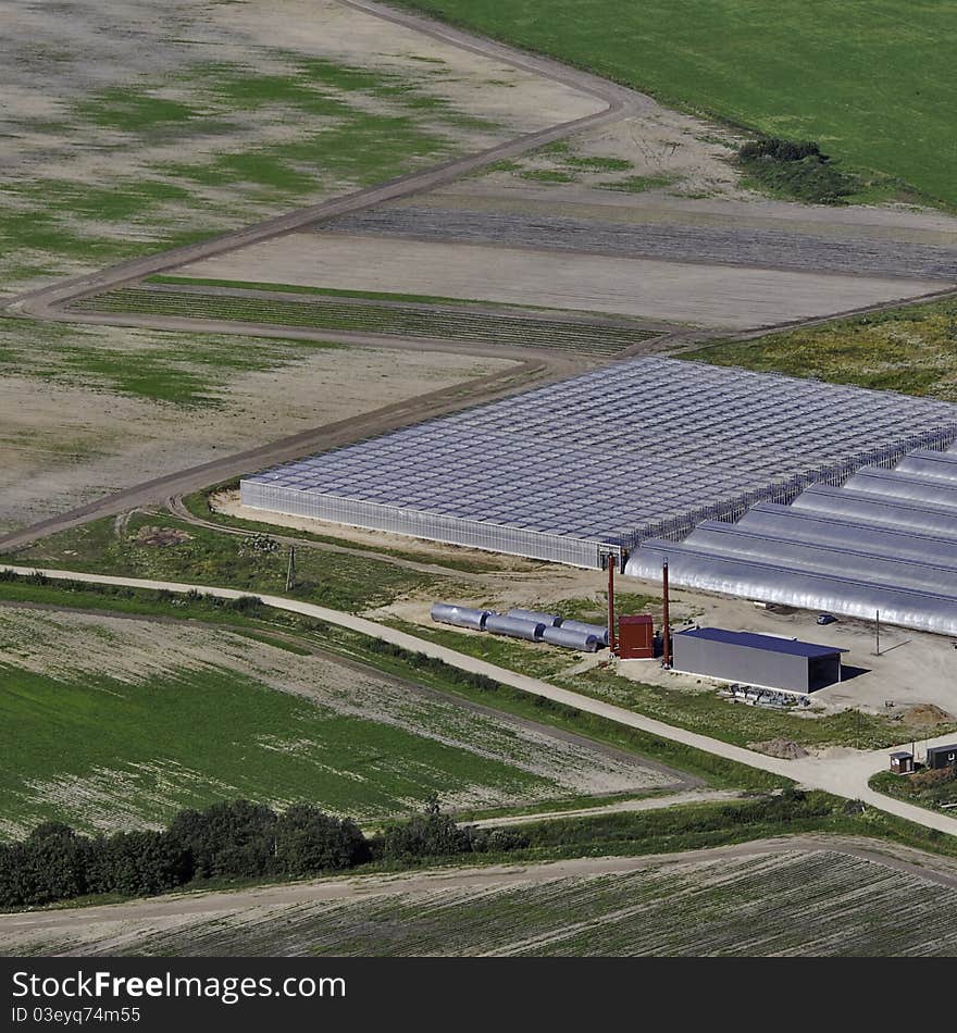 Aerial View Over Factory