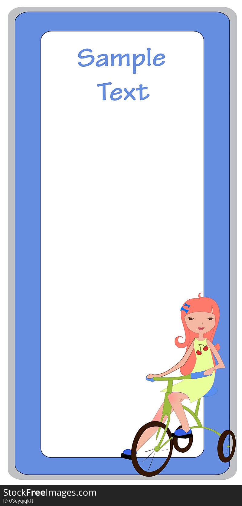 Vector Illustration of cool invitation frame with funky Young girl