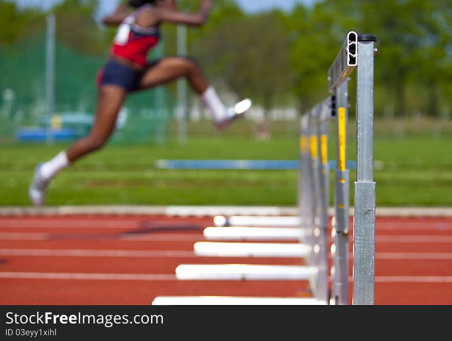 A athlete on the track. A athlete on the track