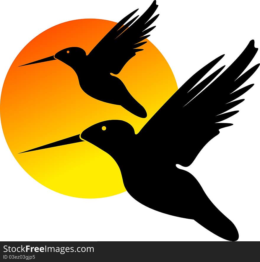 Illustration art of a birds logo with isolated background. Illustration art of a birds logo with isolated background