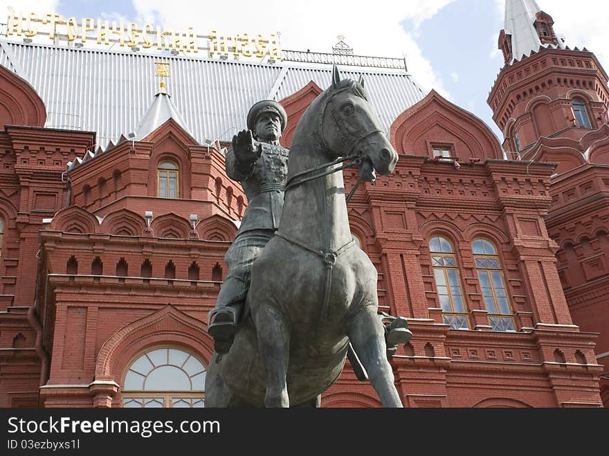 Monument To Marshal Zhukov In Moscow