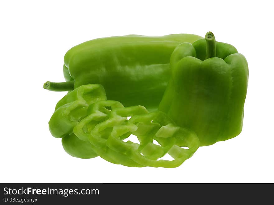 Green pepper isolated on white