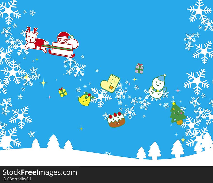 Illustration of happy Christmas of Santa Claus