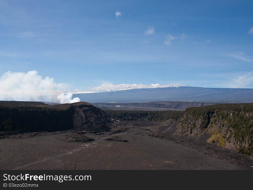 Road to volcano crater